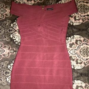 Fashion Nova Bandaged Dress Mauve